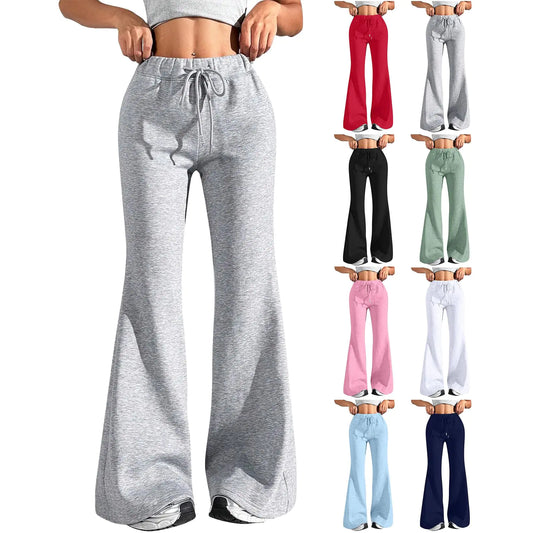 chaktkglok Wide Leg Sweatpants Women Fleece High Waisted Joggers with Pockets Athletic Sweats Comfy Lounge Pants Womens Joggers with Pockets Flare Sweatpants Women Womens Sweats Green